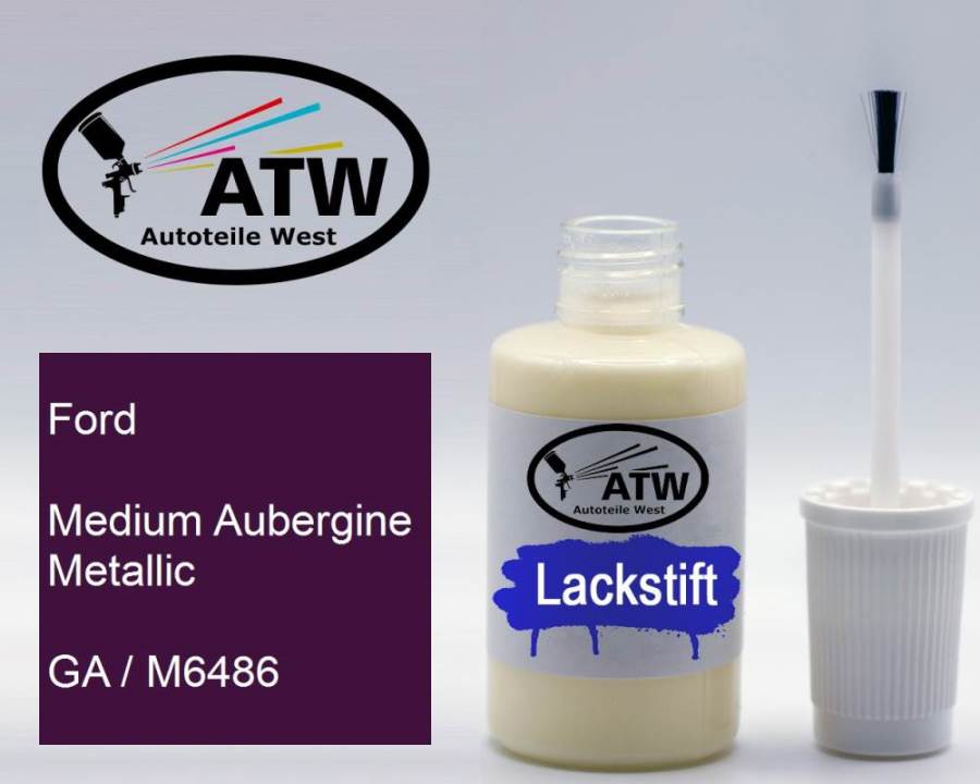 Ford, Medium Aubergine Metallic, GA / M6486: 20ml Lackstift, von ATW Autoteile West.